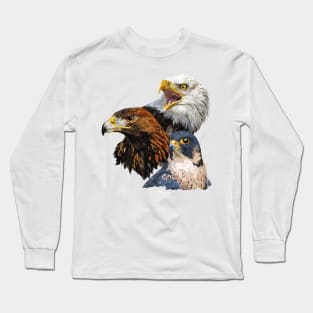 American Pigargo, Golden Eagle and Peregrine Falcon Long Sleeve T-Shirt